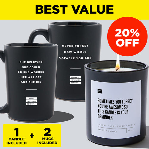 Best Gift Bundle (2 Mugs + 1 Candle)