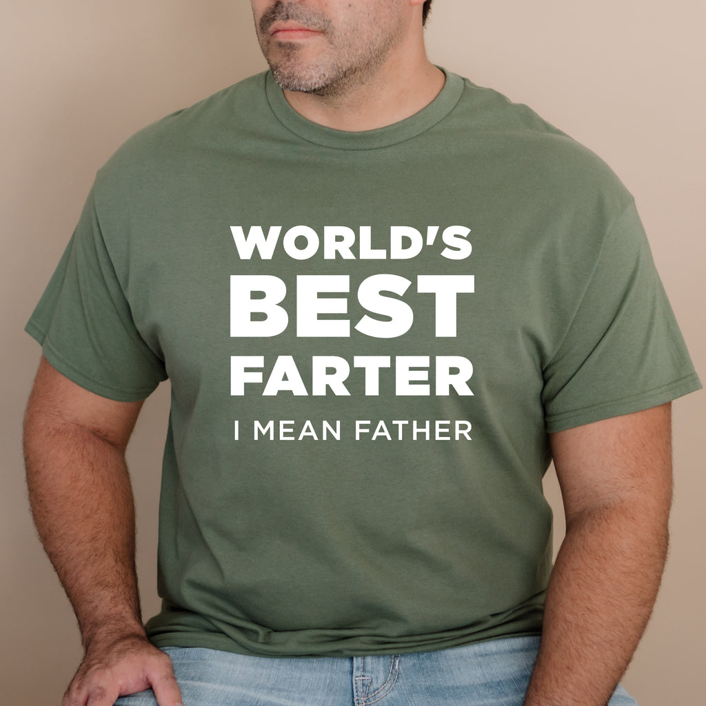Funny "World's Greatest Farter (I Mean Father)" T-Shirt - Fathers Day Or Birthday Gift For Dad