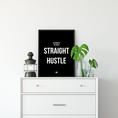 No Handouts No Favors Straight Hustle - Premium Motivational Canvas Art