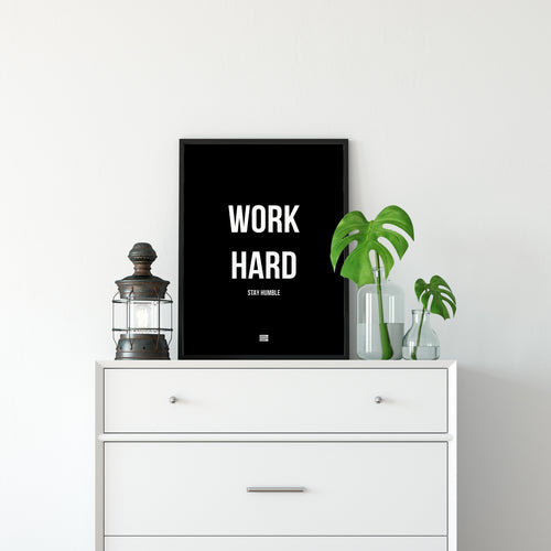 Work Hard Stay Humble - Premium Motivational Canvas Art