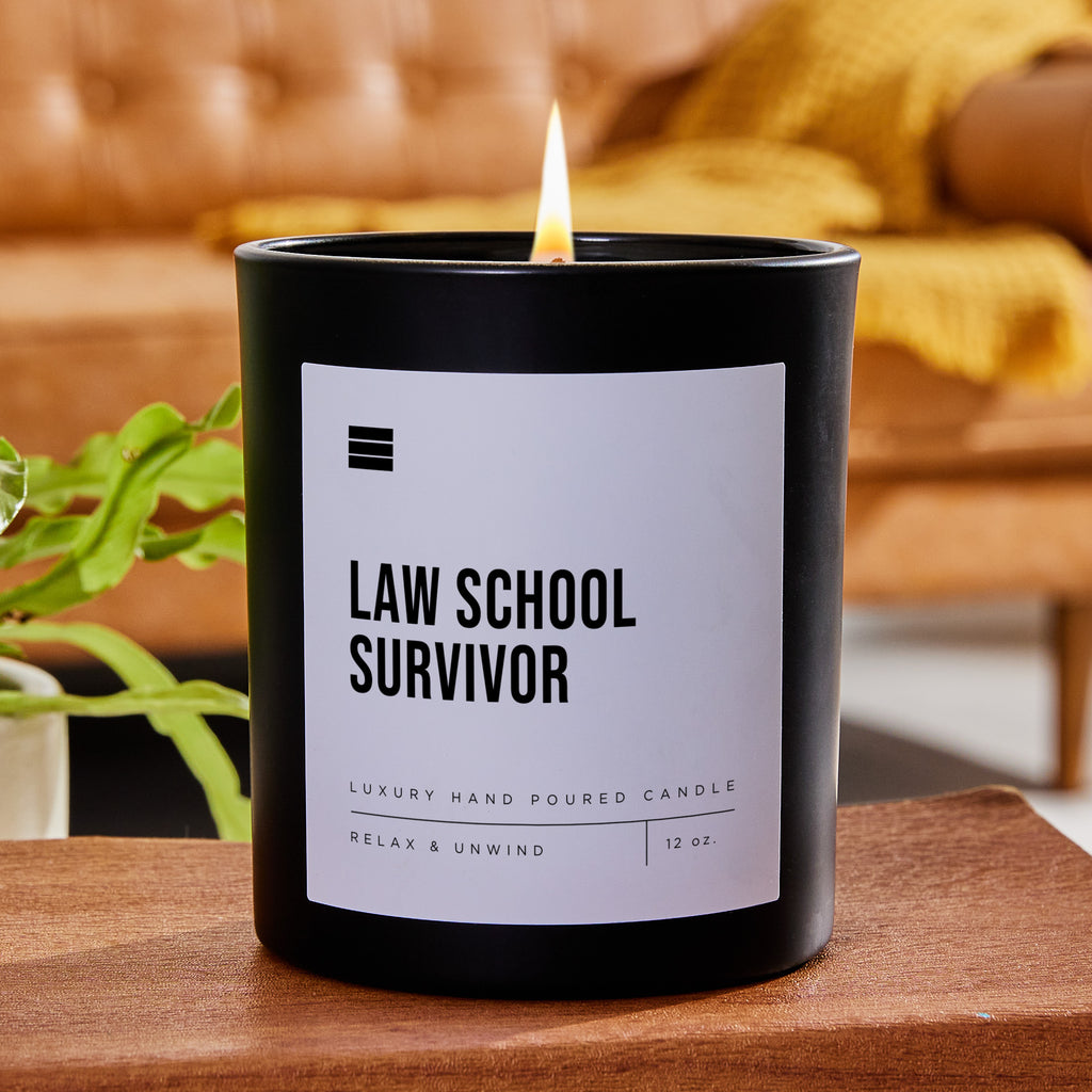 Law School Survivor - Black Luxury Candle 62 Hours