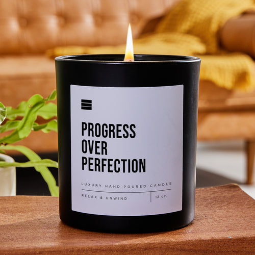 Progress Over Perfection - Black Luxury Candle 62 Hours