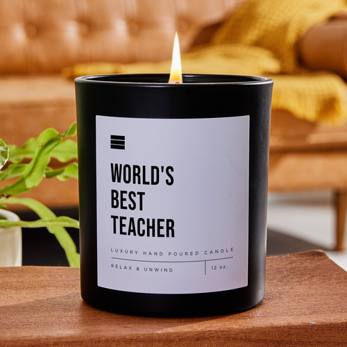 World's Best Teacher - Black Luxury Candle 62 Hours