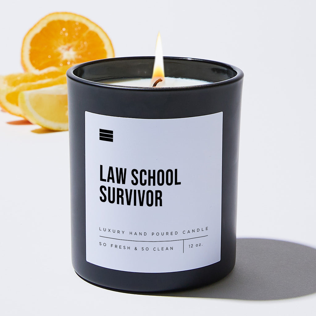 Law School Survivor - Black Luxury Candle 62 Hours