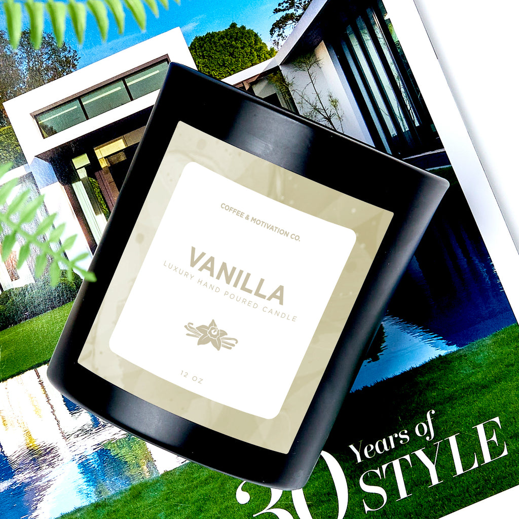 Vanilla - Black Luxury Candle 62 Hours