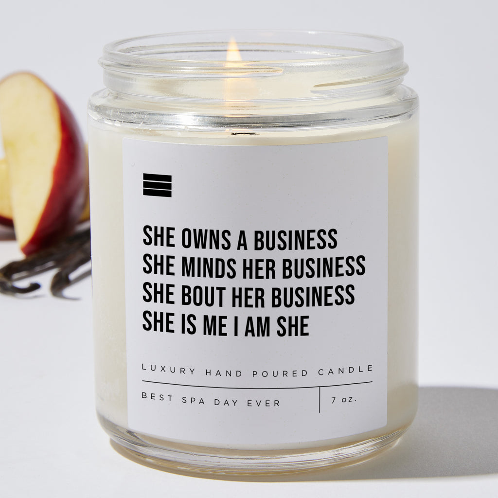She owns a business She minds her business She bout her business She is me I am She - Luxury Candle Jar 35 Hours