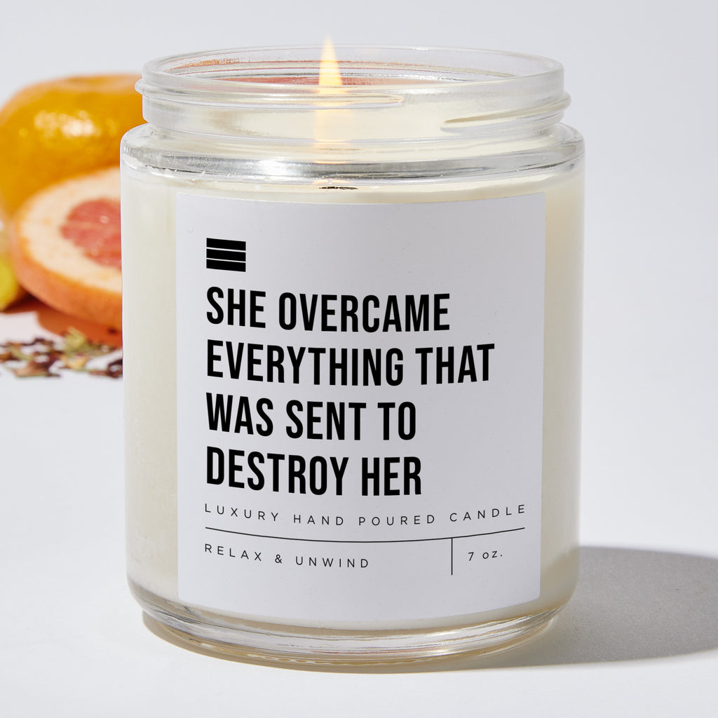 She Overcame Everything That Was Sent to Destroy Her - Luxury Candle Jar 35 Hours