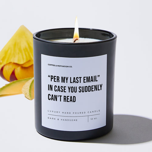 Per My Last Email - In case you suddenly can't read - Coworker Luxury Candle