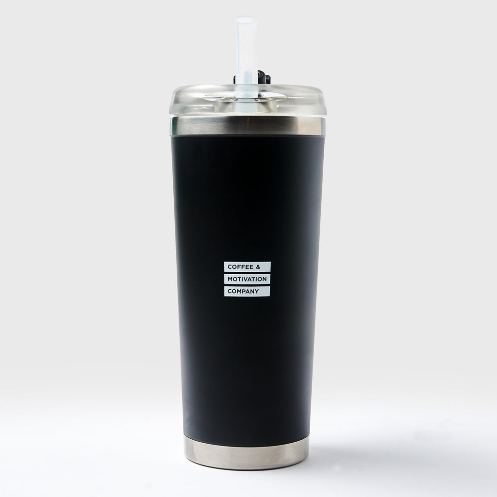 Good Things Come to Those Who Go Out and Fucking Hustle - 24oz Matte Black Motivational Travel Tumbler + Straw