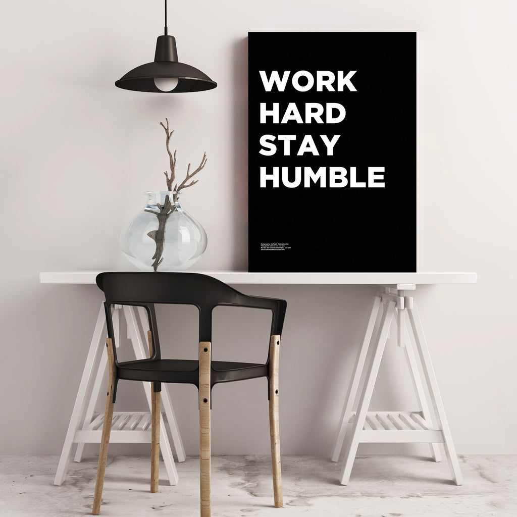Work Hard Stay Humble - Premium Motivational Canvas Art