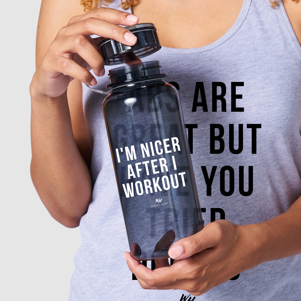 I'm Nicer After I Workout - 33.8 oz Water Bottle – Coffee