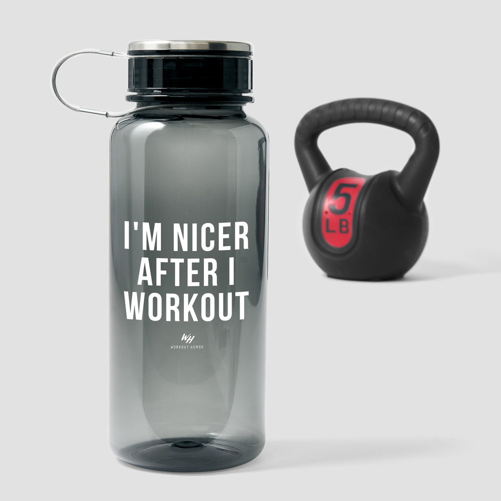 I'm Nicer After I Workout - 33.8 oz Water Bottle – Coffee