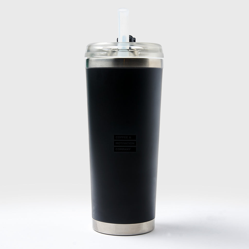 Steel Mill & Co. Tumbler with Straw ,Black